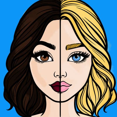 realistic girl split half