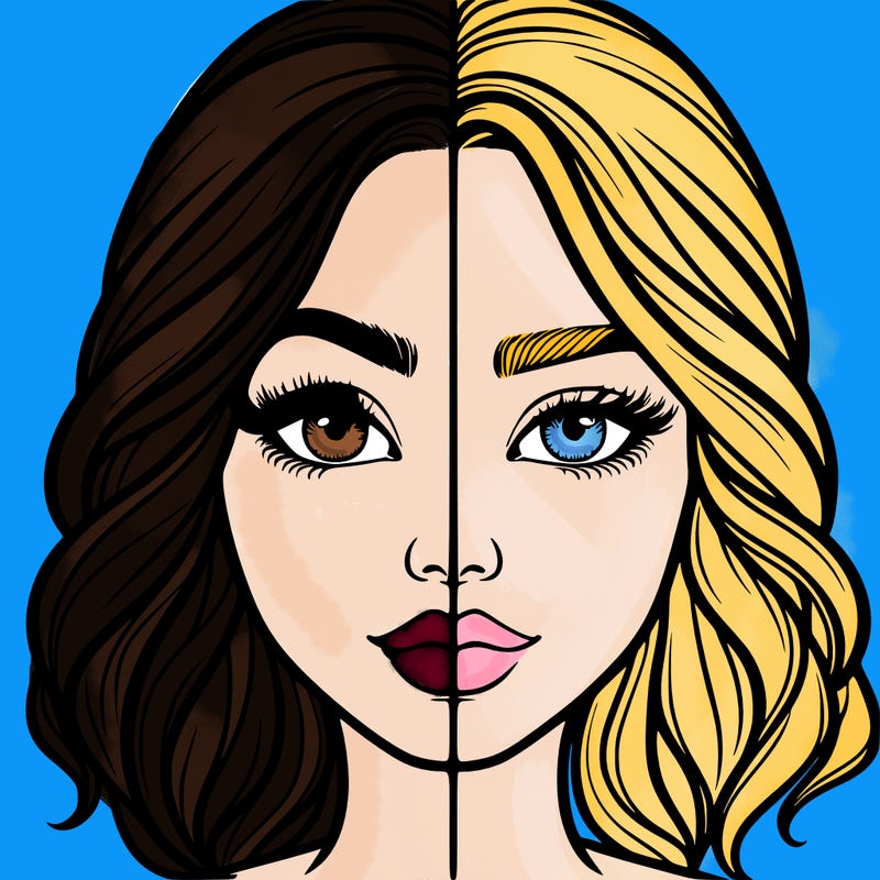 realistic girl split half