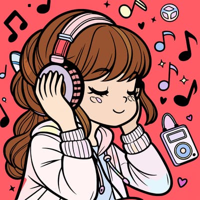 girl listening to music