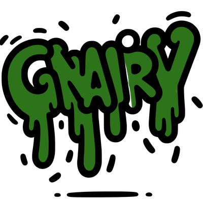 a word that has gnarly on it dripping