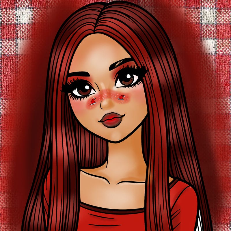 realistic girl with straight and long hair