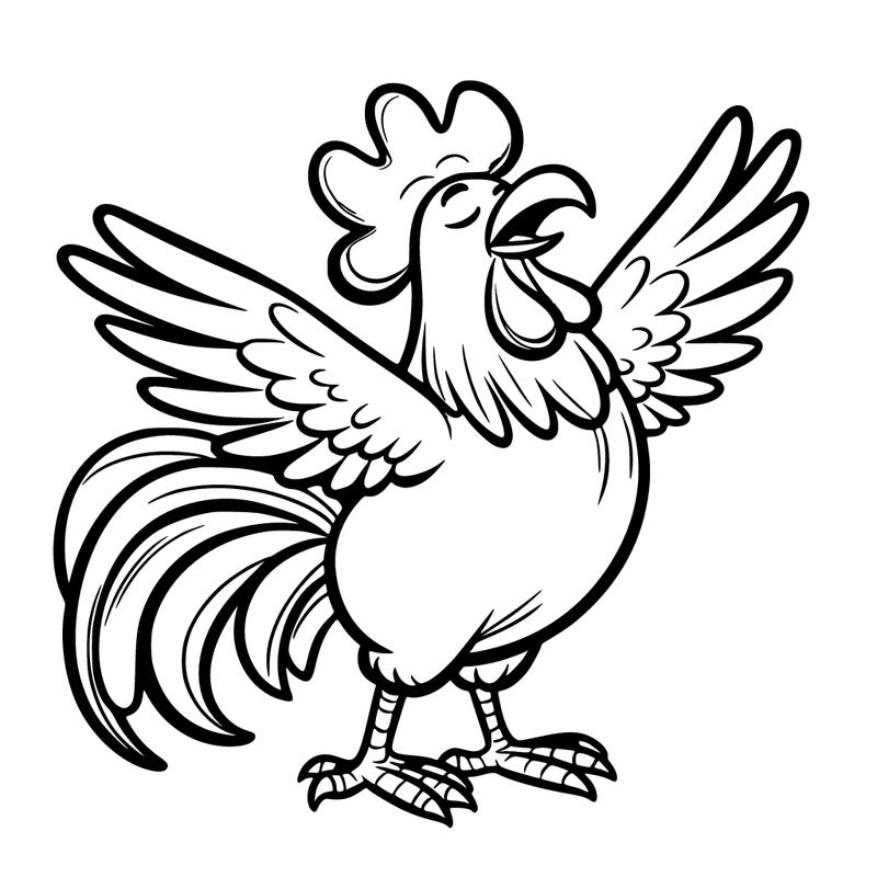 rooster flapping its wings