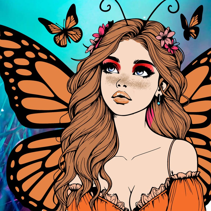 butterfly fairy realistic girl