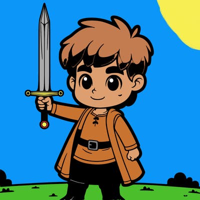boy with a sword