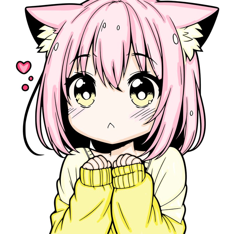 shy anime catgirl
