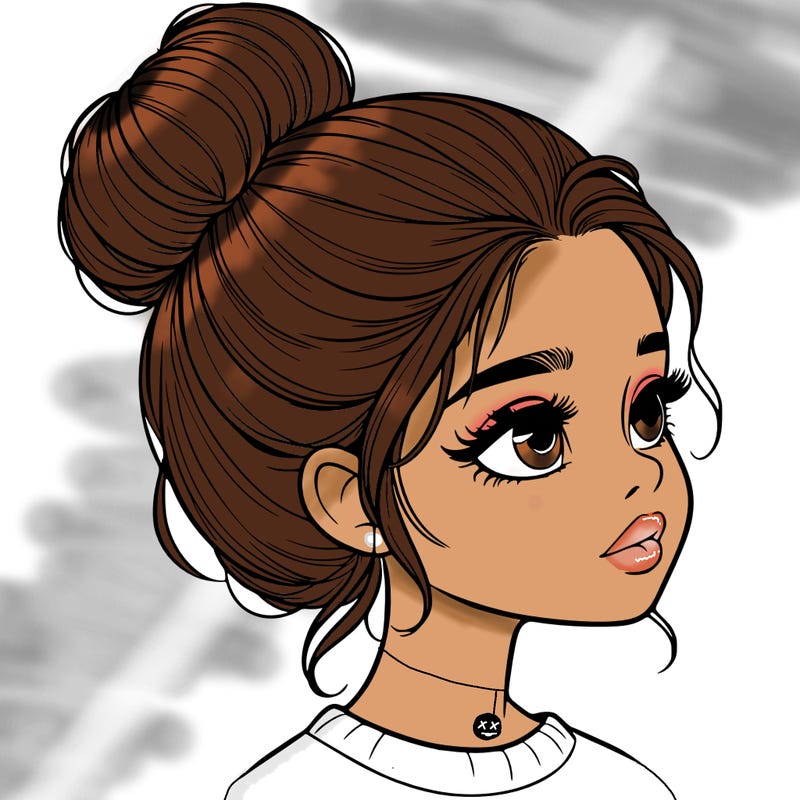 realistic girl with bun