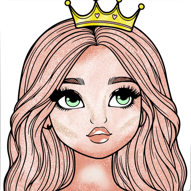 a realistic girl with a crown on