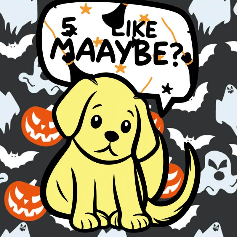 a puppy that says 5 like maybe