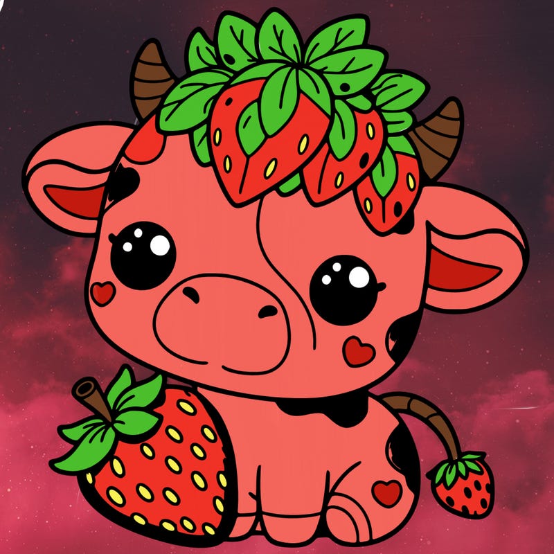 cute strawberry cow