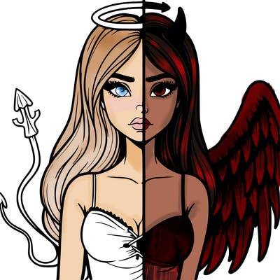 devil vs angel realistic girl