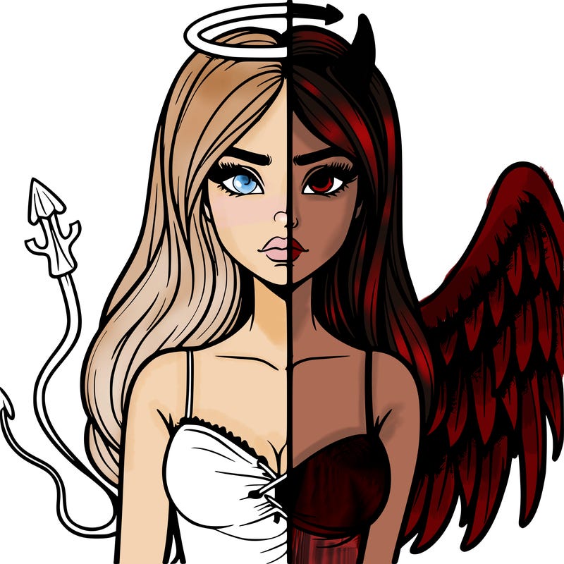 devil vs angel realistic girl