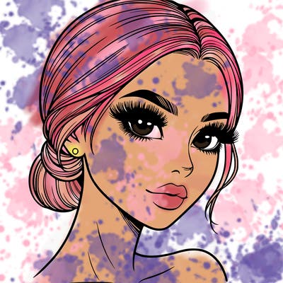 realistic girl with lashes