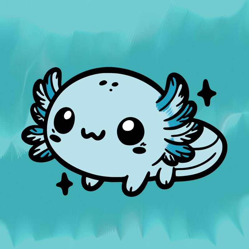 cute easy baby axolotl