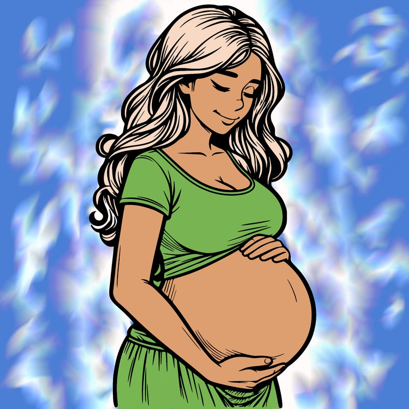 woman heavily pregnant realistic