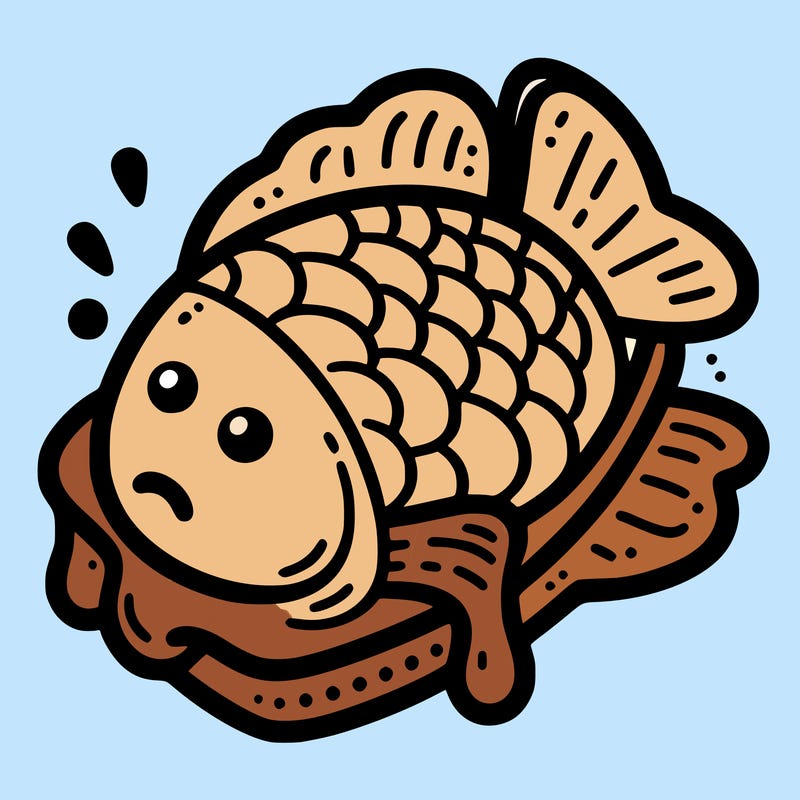 taiyaki – a fish-shaped cake filled with custard