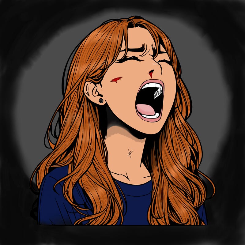 screaming realistic, girl