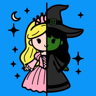 split princess and witch