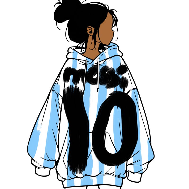 realistic girl with a oversized sweatshirt on and a bun