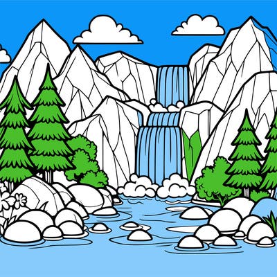 waterfall in mountain