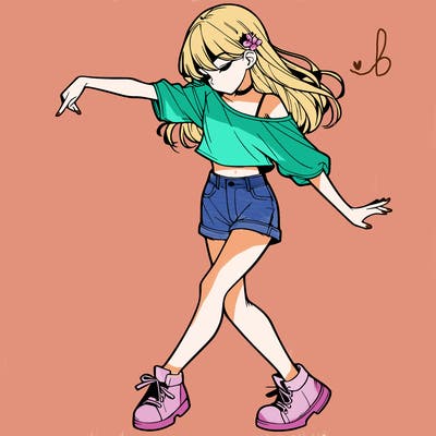 realistic girl danceing