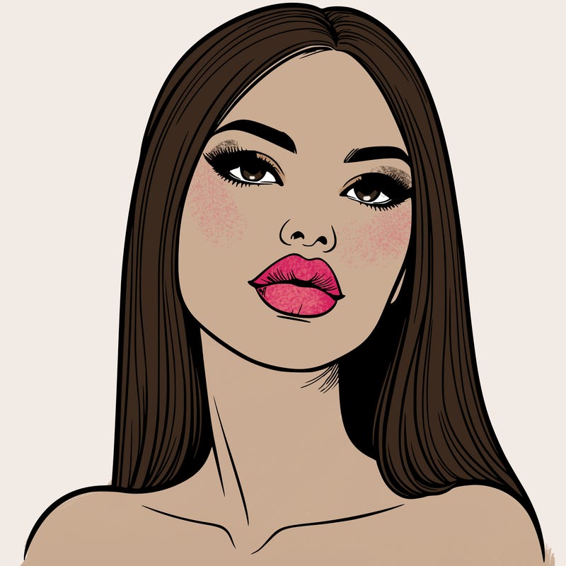 realistic woman with full lips