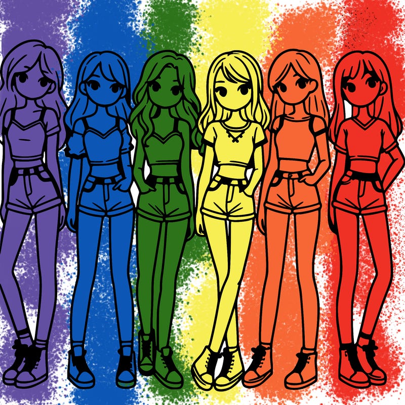 a group of girls wearing crop tops and shorts