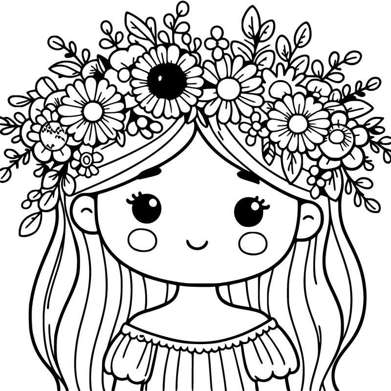 girl with flowers crown