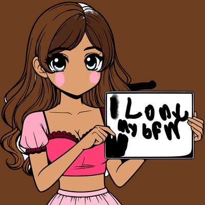 realistic pretty girl holding blank sign