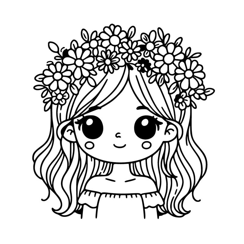 girl with flowers crown
