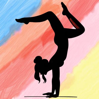 a woman doing a handstand