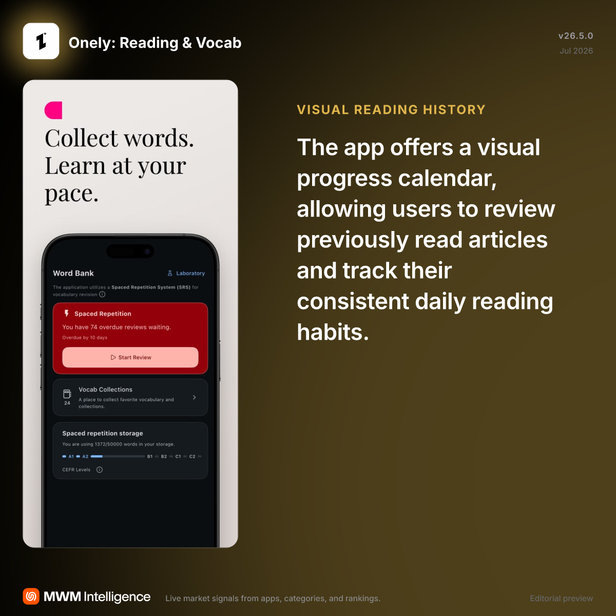 Onely: Reading & Vocab - Education App | MWM