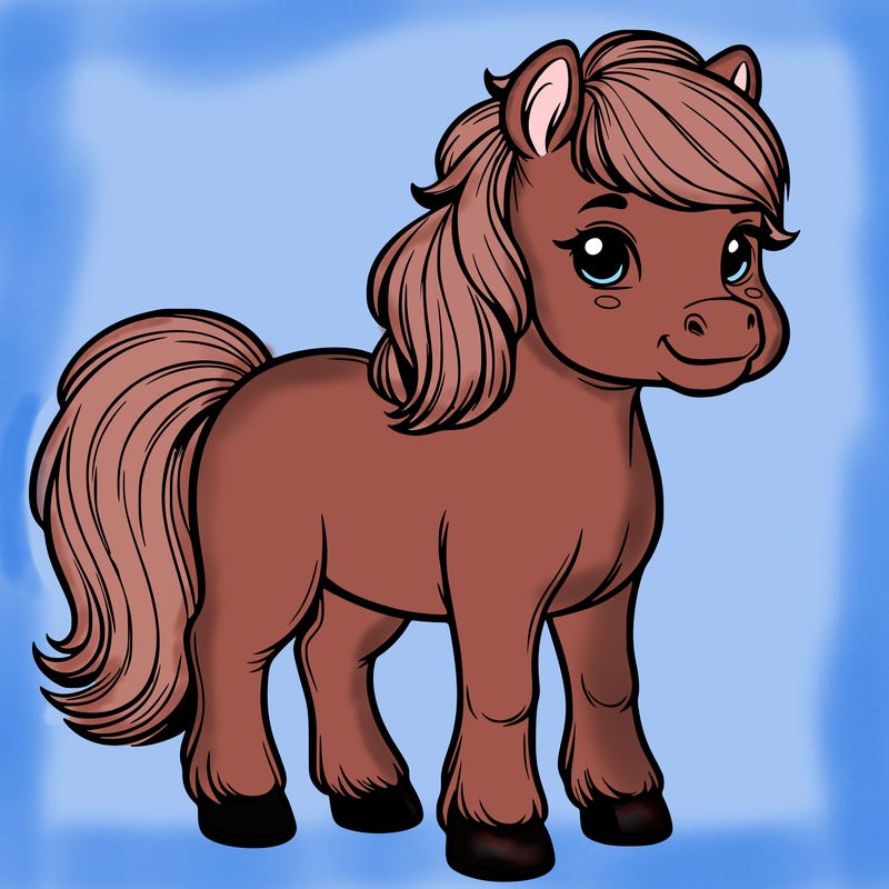 cute realistic horse