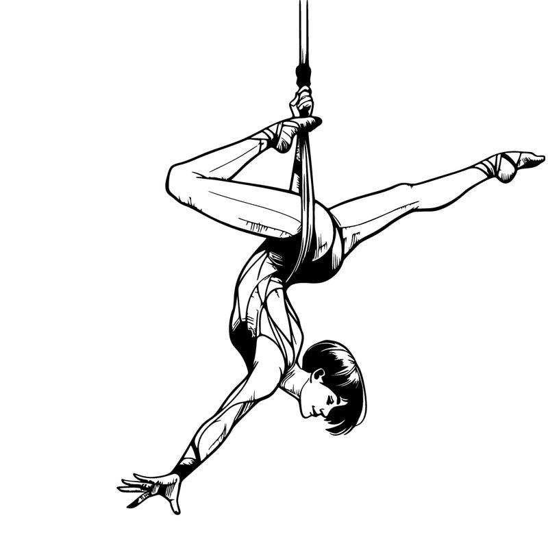 realistic female aerial acrobat