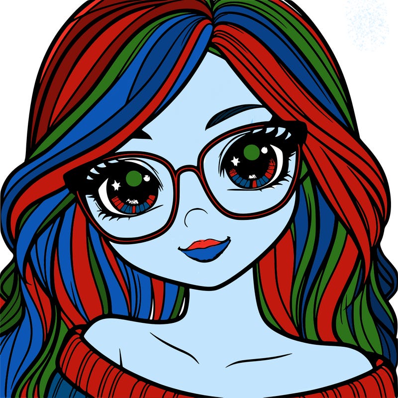 girl with beautiful eyes, hair, and glasses