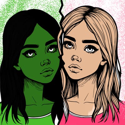 realistic girl split