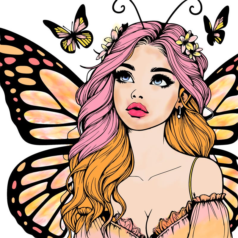 butterfly fairy realistic girl