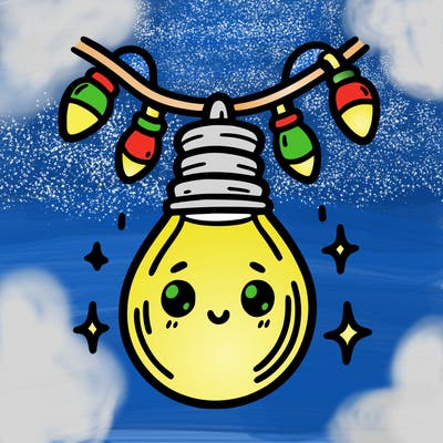 small bulb of a garland