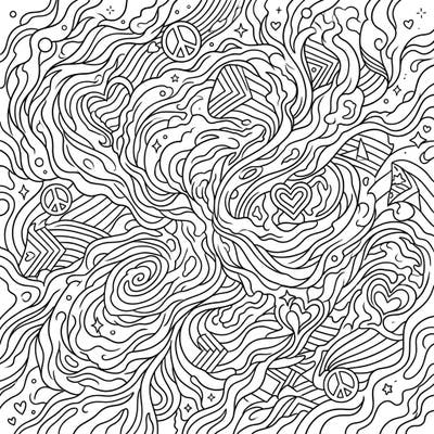 Dive into a universe of creativity with this intricate Nebula Patterns coloring page, beautifully blended with symbols of Pride. Perfect for celebrating love, diversity, and community through mindful coloring.