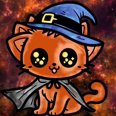 cute spooky kitten