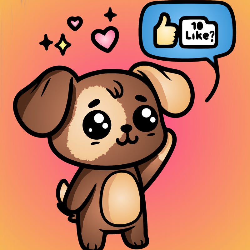 cute animal asking for 10 likes