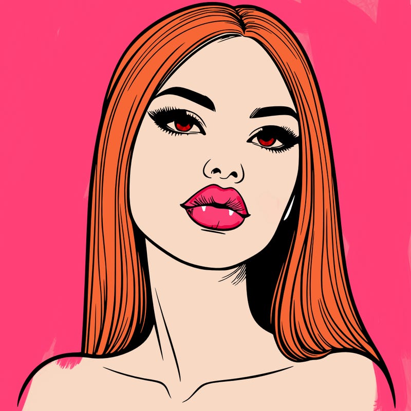 realistic woman with full lips
