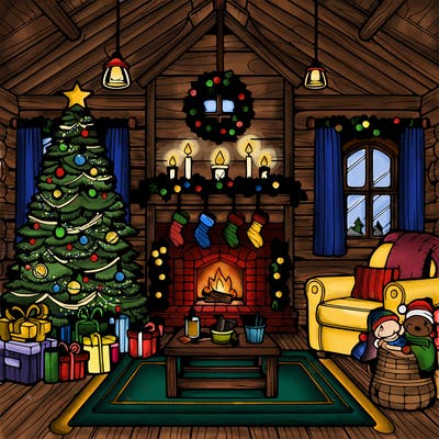 christmas house interior