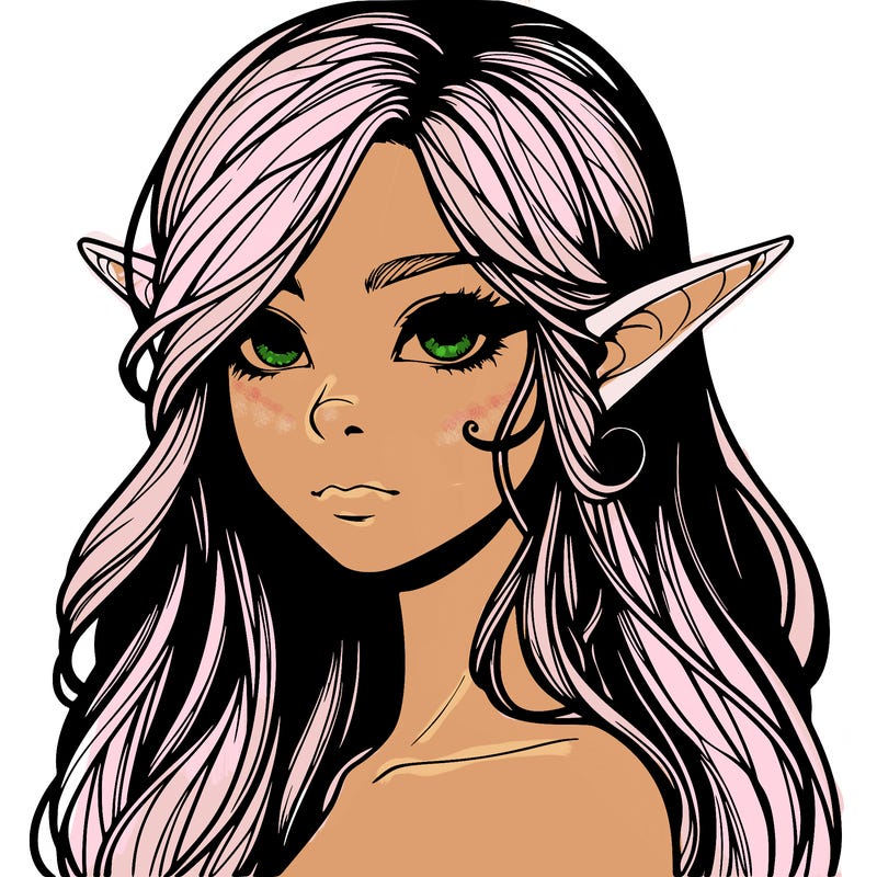 elf girl realistic dark fantasy