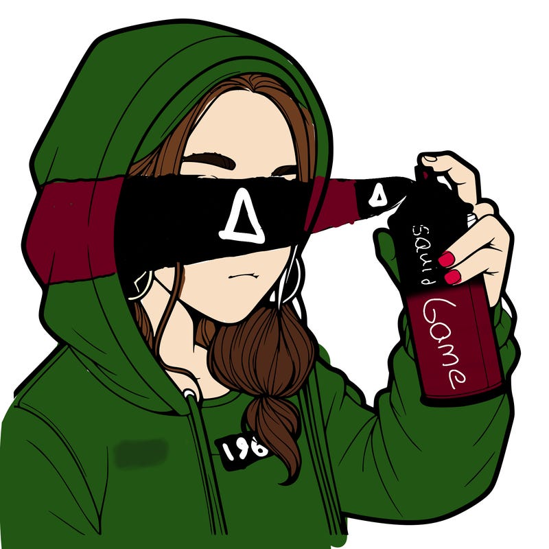 a realistic girl, spray painting