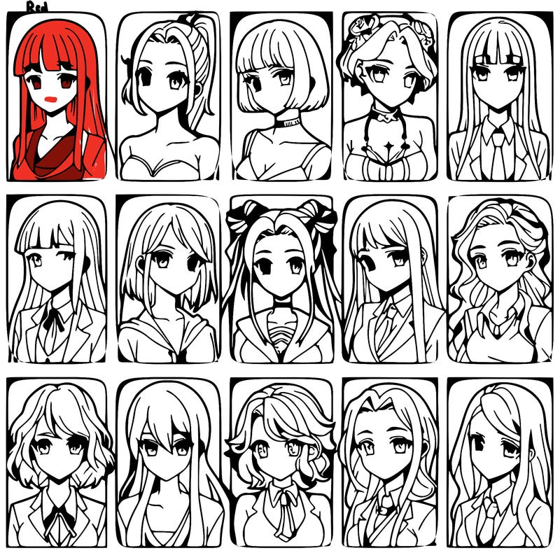 girls that look diffrent anime