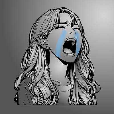 screaming realistic, girl