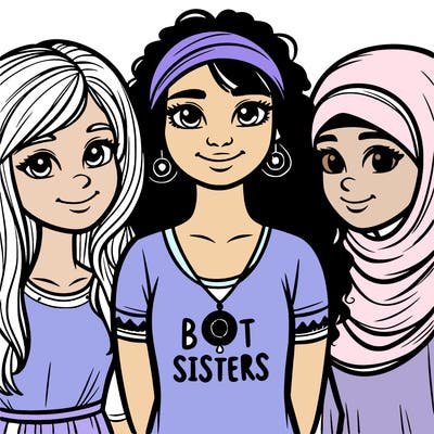 three sisters with a best sisters necklace