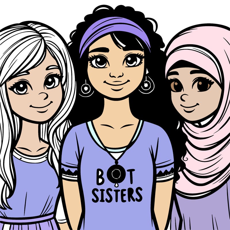 three sisters with a best sisters necklace