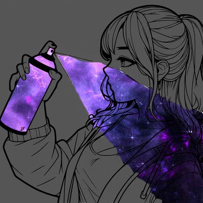 a realistic girl spray, painting