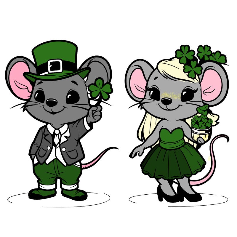 mickey and minnie mouse st patty's day